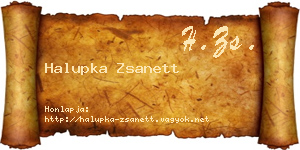 Halupka Zsanett névjegykártya